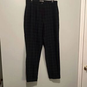 Brax Men's Plaid Comfortable Stretch High Rise Flat Front Trousers Size 34